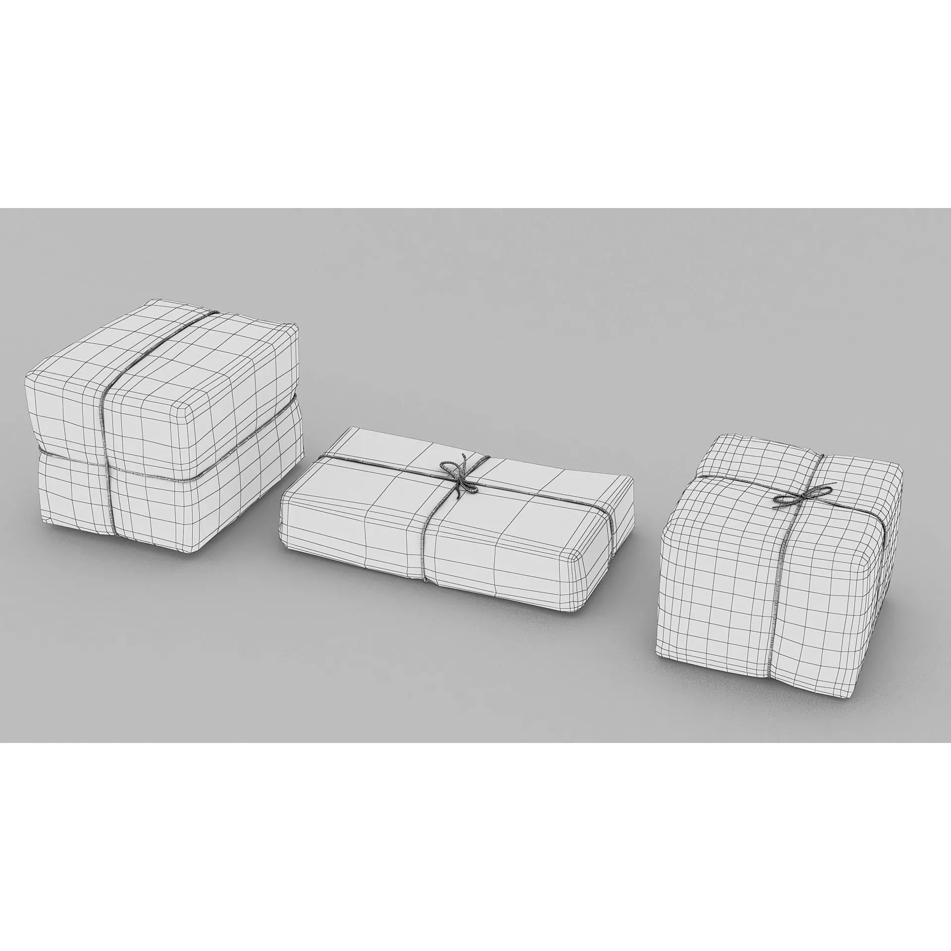 Vintage Packages - Low-Poly Game-Ready 3D Model - View 10