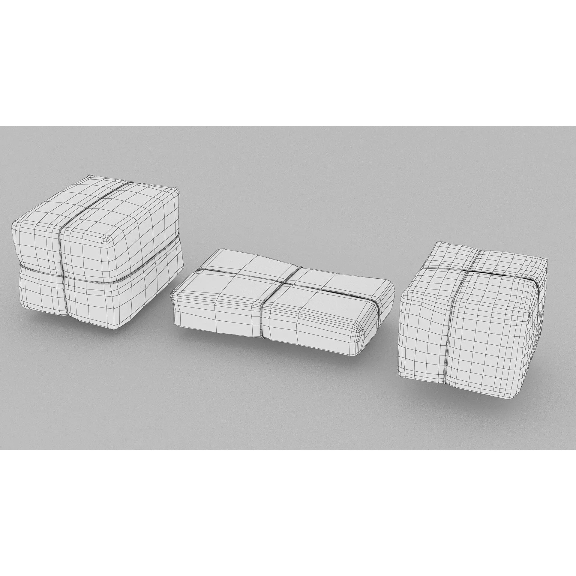 Vintage Packages - Low-Poly Game-Ready 3D Model - View 12
