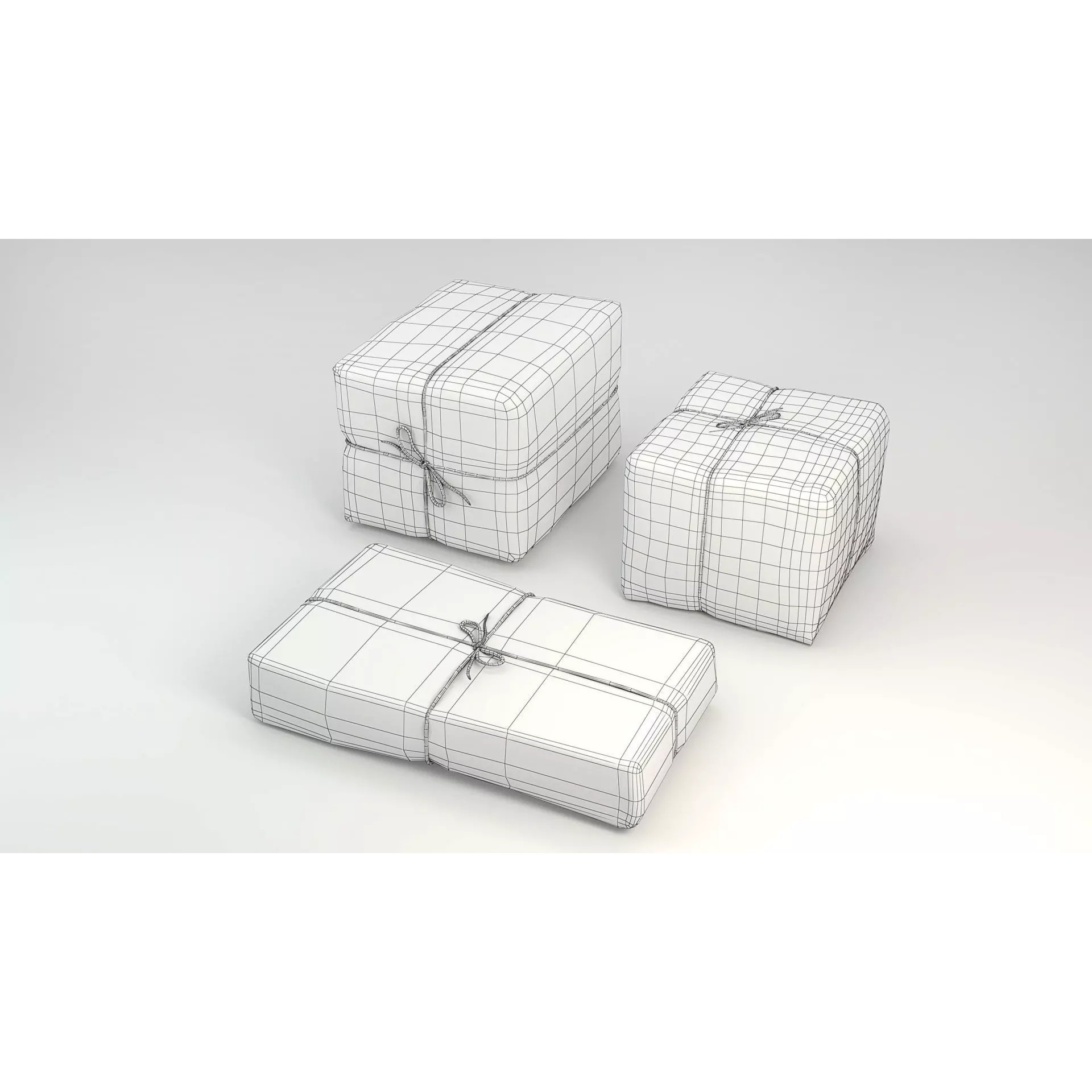 Vintage Packages - Low-Poly Game-Ready 3D Model - View 5