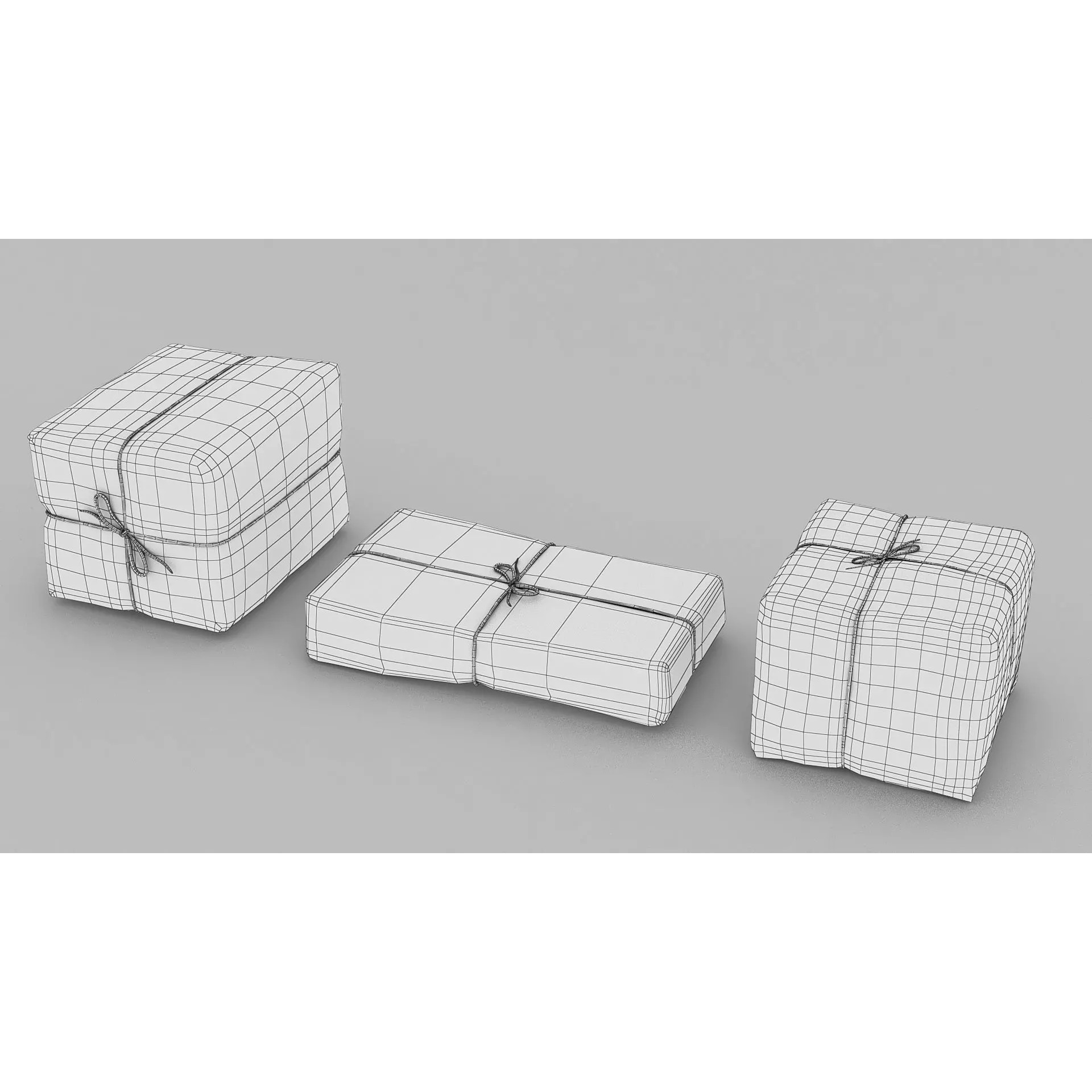 Vintage Packages - Low-Poly Game-Ready 3D Model - View 8