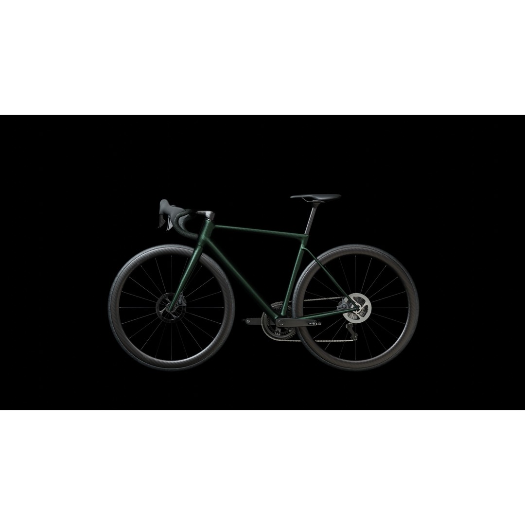 Green Roadbike 3D Model – Low Poly Game Asset, FBX, PBR Textures - View 3