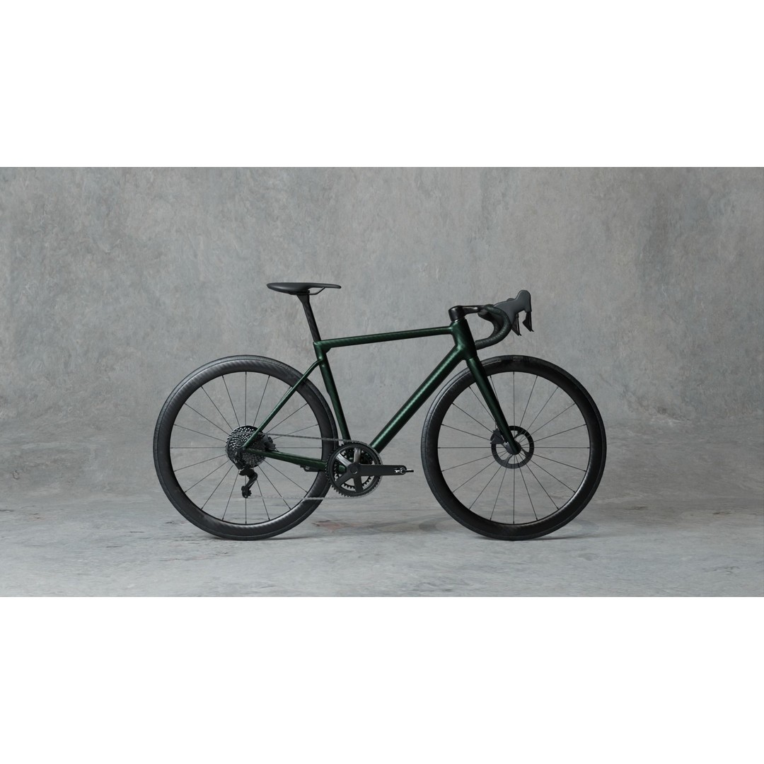 Green Roadbike 3D Model – Low Poly Game Asset, FBX, PBR Textures - View 4