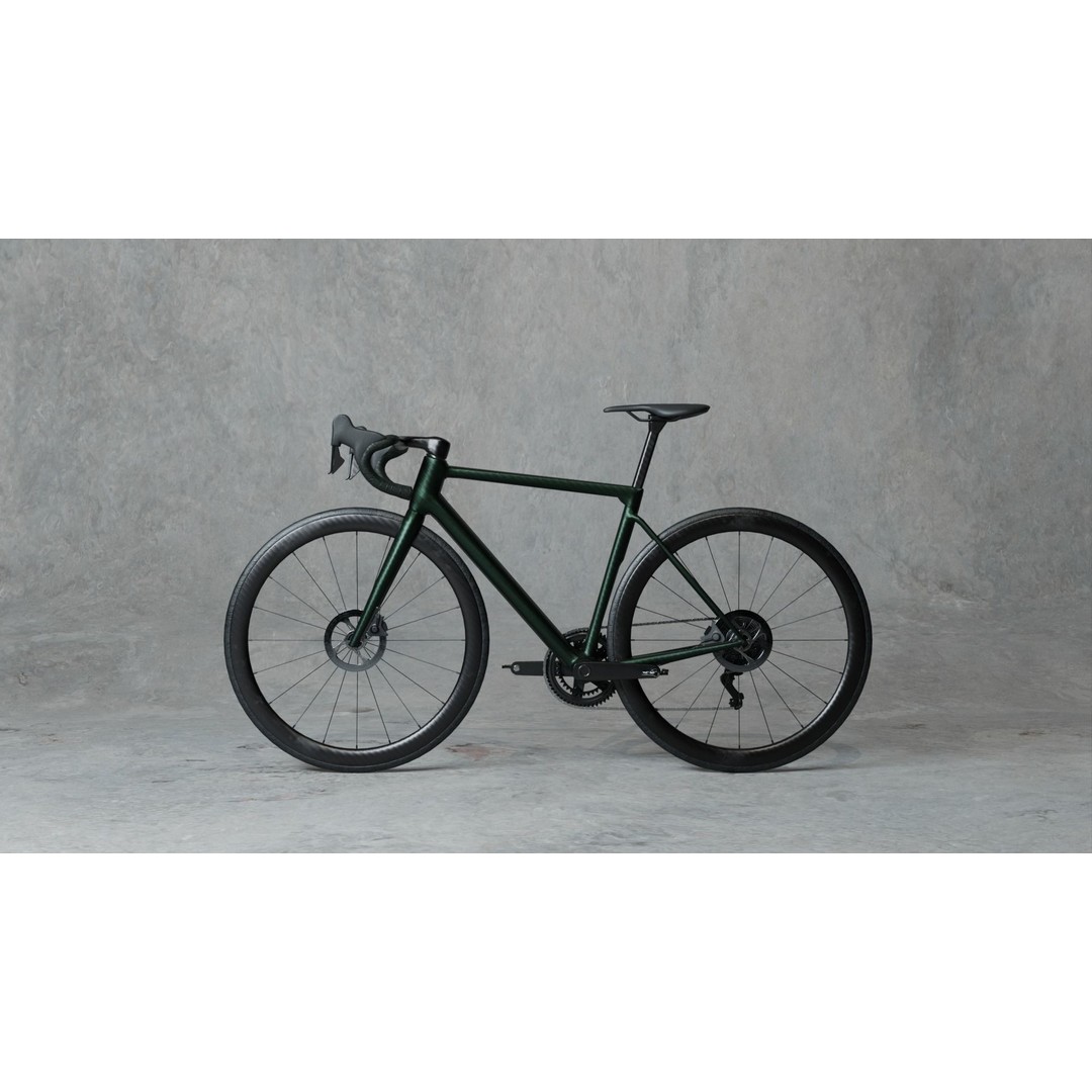 Green Roadbike 3D Model – Low Poly Game Asset, FBX, PBR Textures - View 5