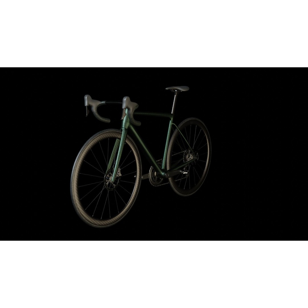 Green Roadbike 3D Model – Low Poly Game Asset, FBX, PBR Textures - View 6