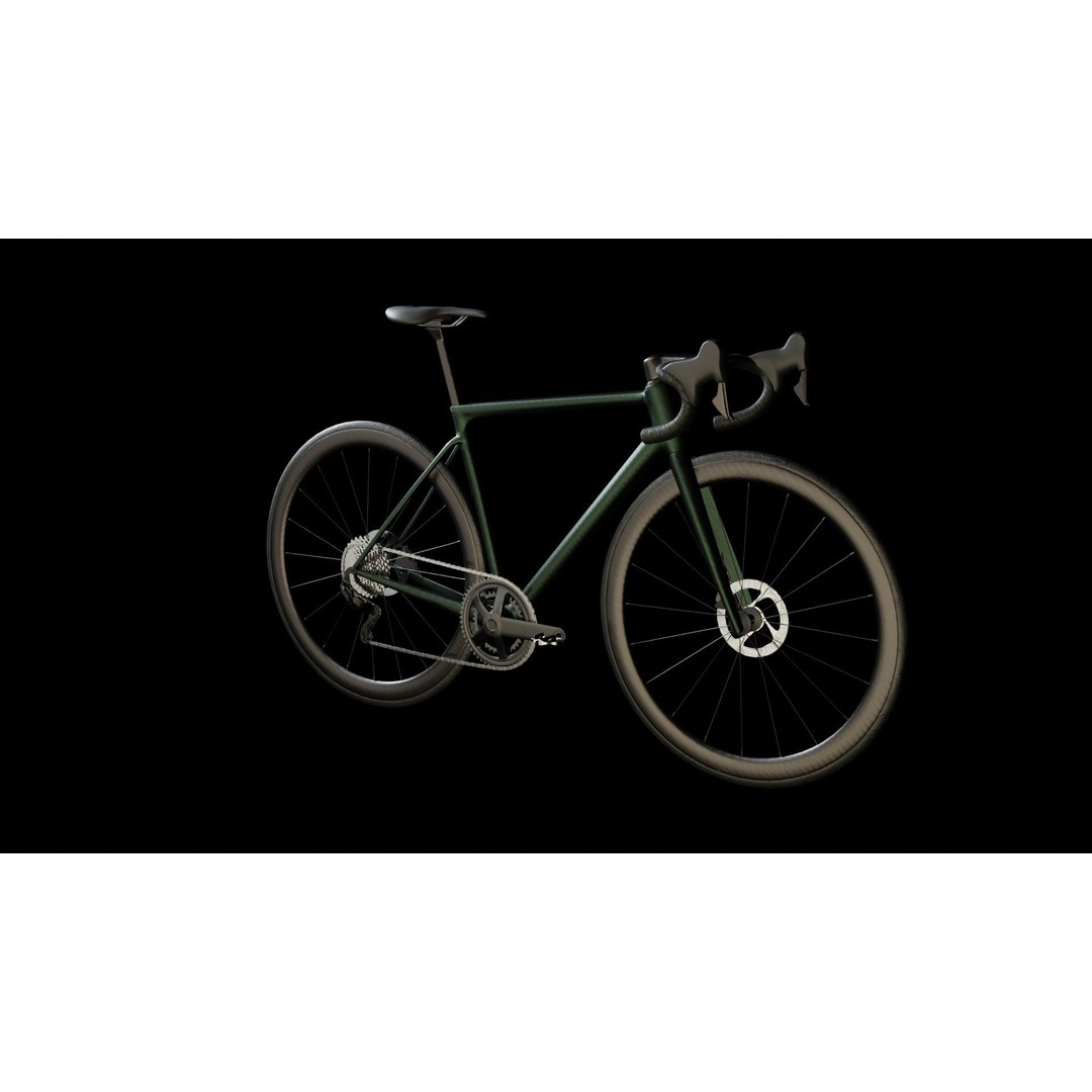 Green Roadbike 3D Model – Low Poly Game Asset, FBX, PBR Textures - View 7