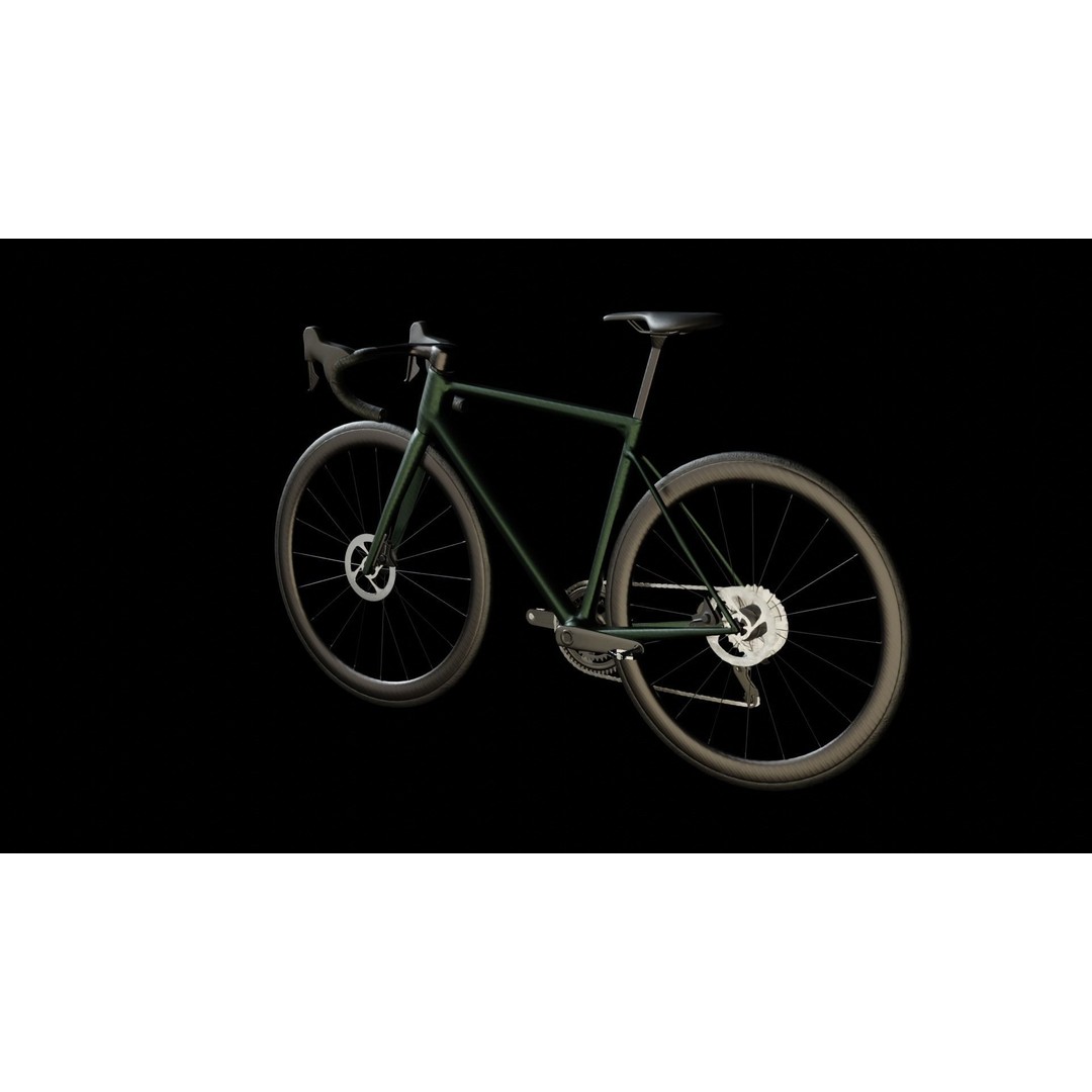 Green Roadbike 3D Model – Low Poly Game Asset, FBX, PBR Textures - View 8
