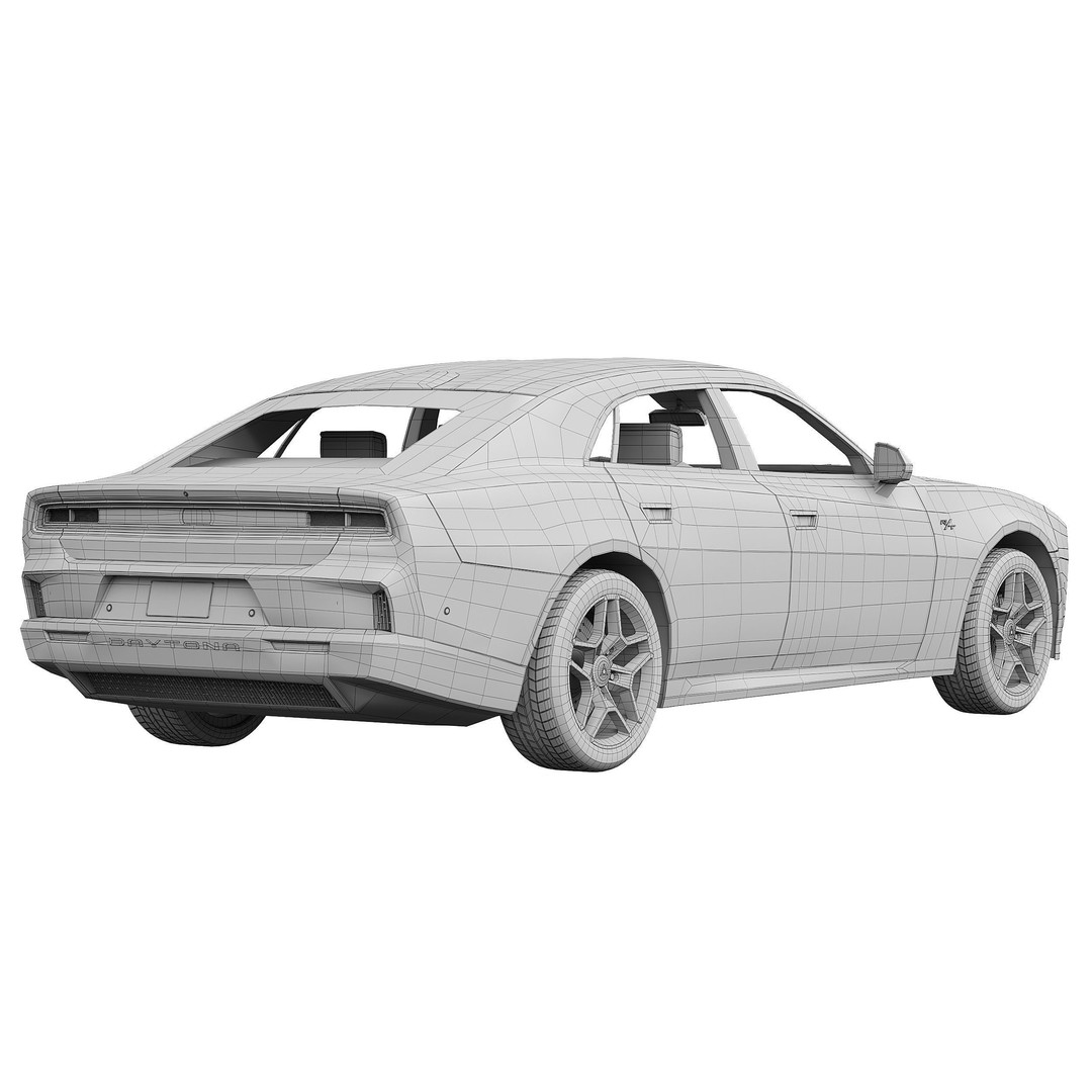 Dodge Charger Daytona 3D Model – Sport Car, PBR Textures, FBX