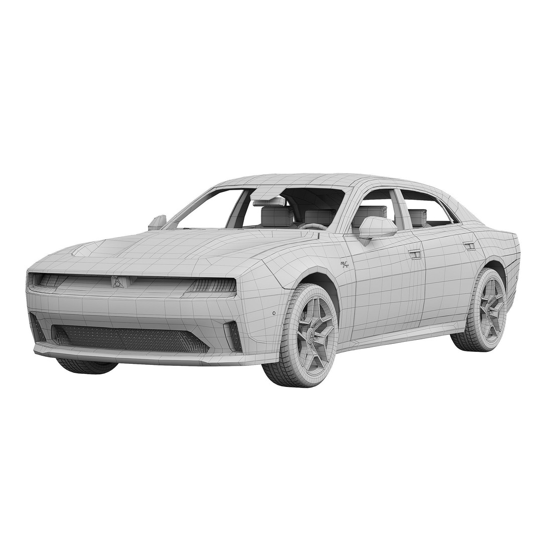 Dodge Charger Daytona 3D Model – Sport Car, PBR Textures, FBX - View 9