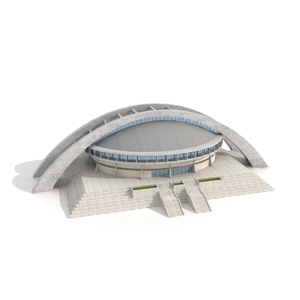 Comprehensive Sports Complex 3D Model – High Poly PBR Asset, FBX - View 3
