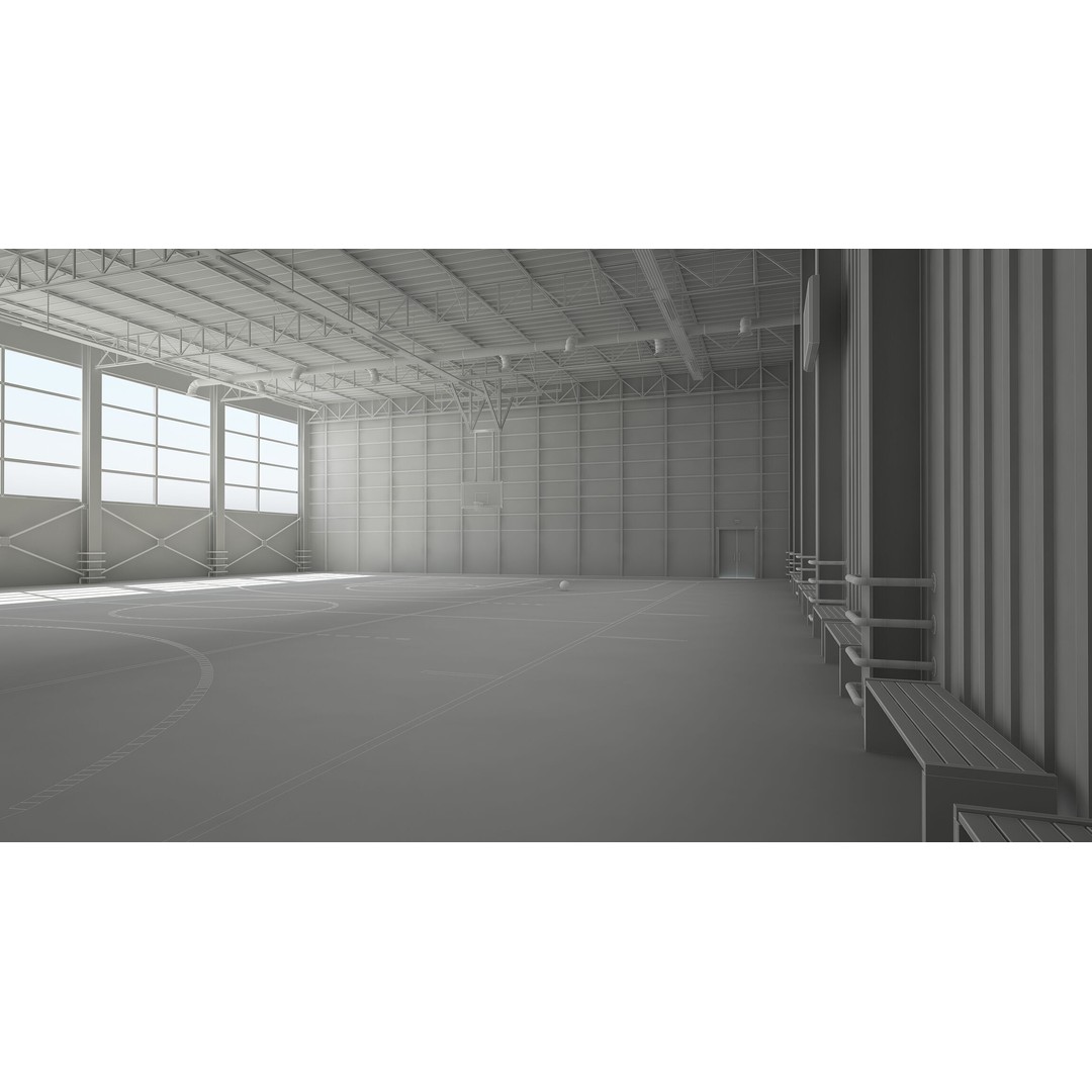 Basketball Court 3D Model – Realistic Interior Asset, FBX & OBJ