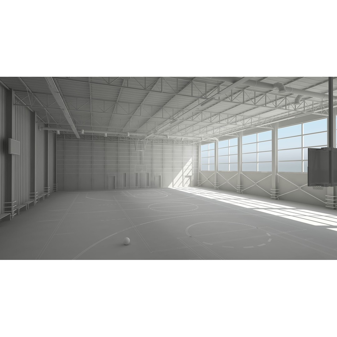 Basketball Court 3D Model – Realistic Interior Asset, FBX & OBJ - View 10