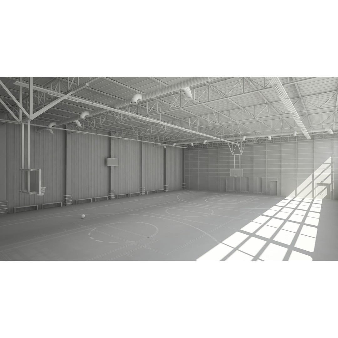 Basketball Court 3D Model – Realistic Interior Asset, FBX & OBJ - View 11