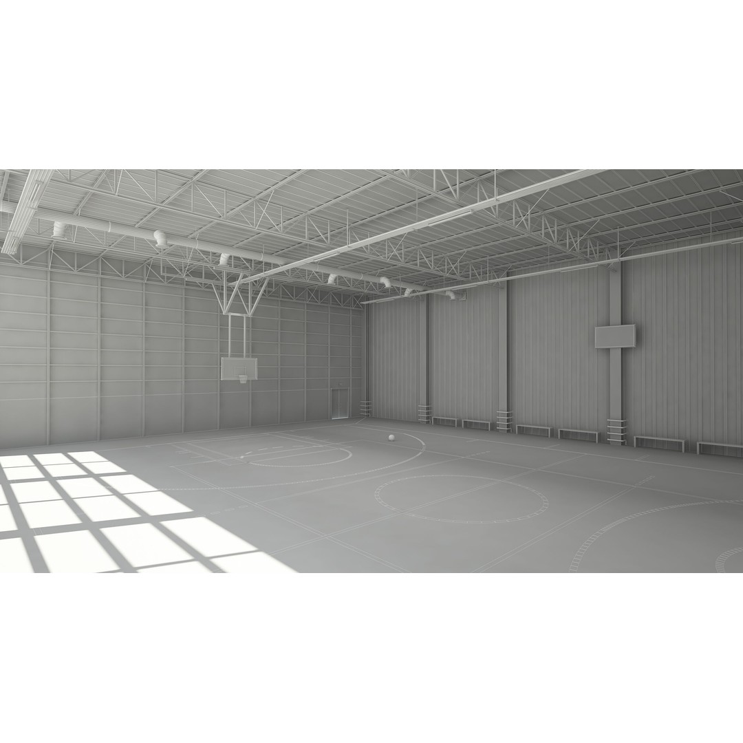 Basketball Court 3D Model – Realistic Interior Asset, FBX & OBJ - View 13