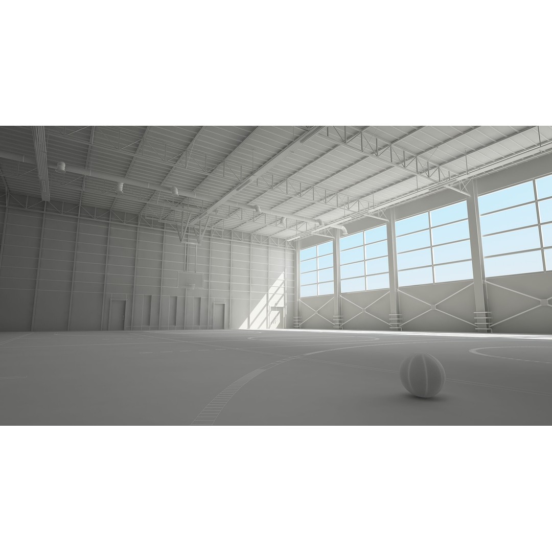 Basketball Court 3D Model – Realistic Interior Asset, FBX & OBJ - View 14
