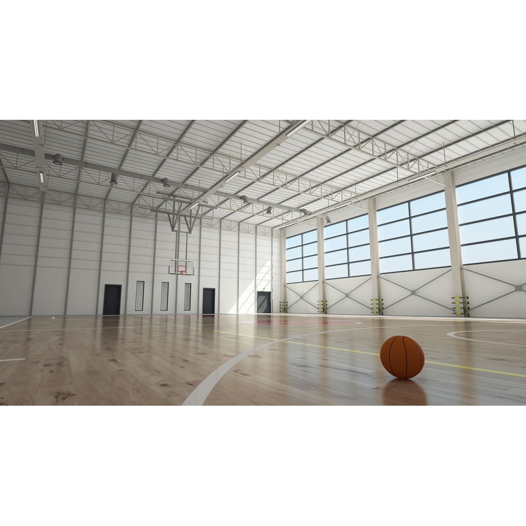 Basketball Court 3D Model – Realistic Interior Asset, FBX & OBJ - View 3