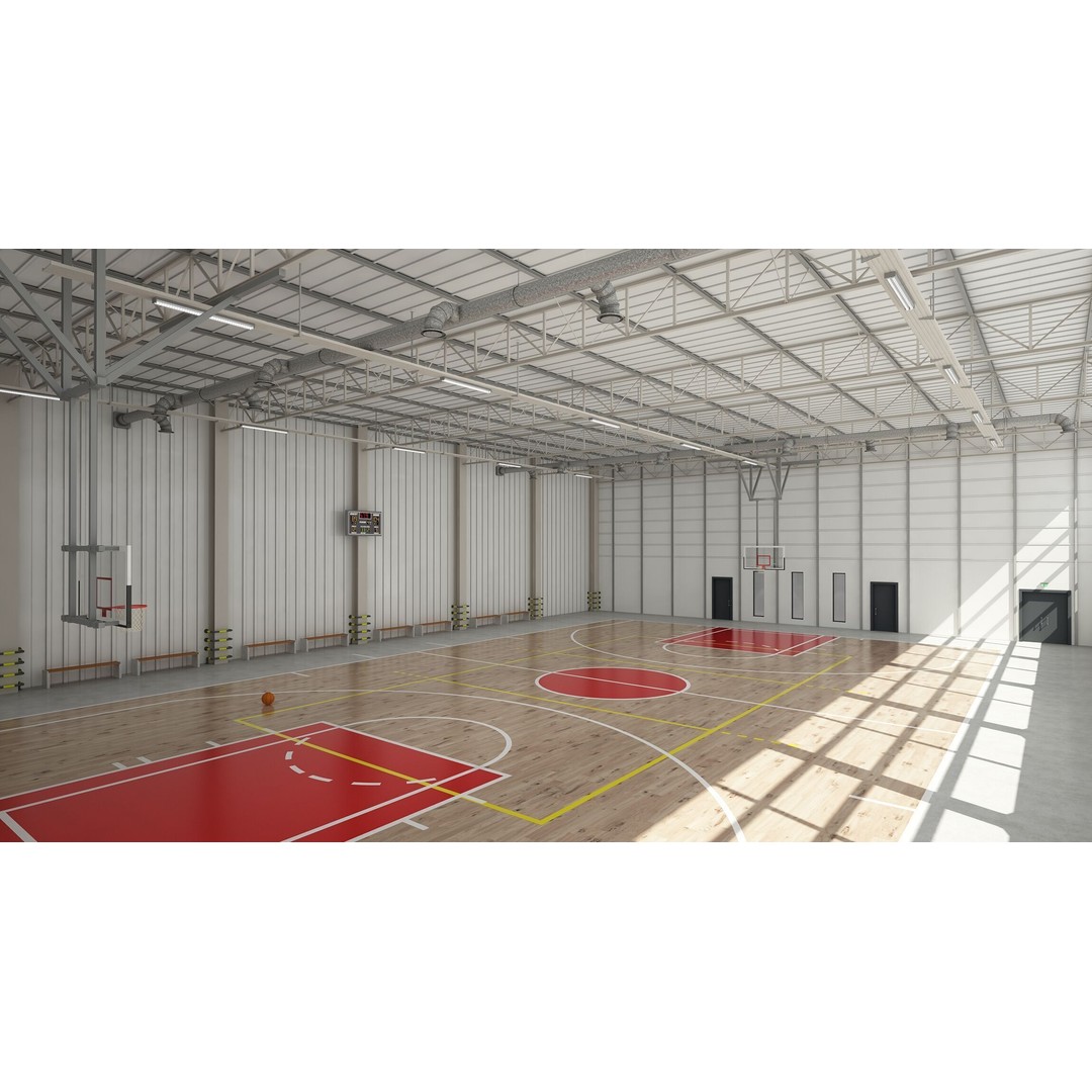 Basketball Court 3D Model – Realistic Interior Asset, FBX & OBJ - View 4