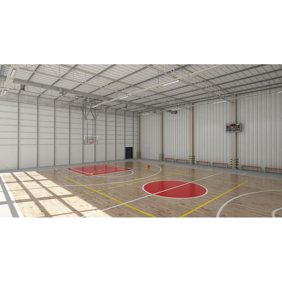 Basketball Court 3D Model – Realistic Interior Asset, FBX & OBJ - View 6