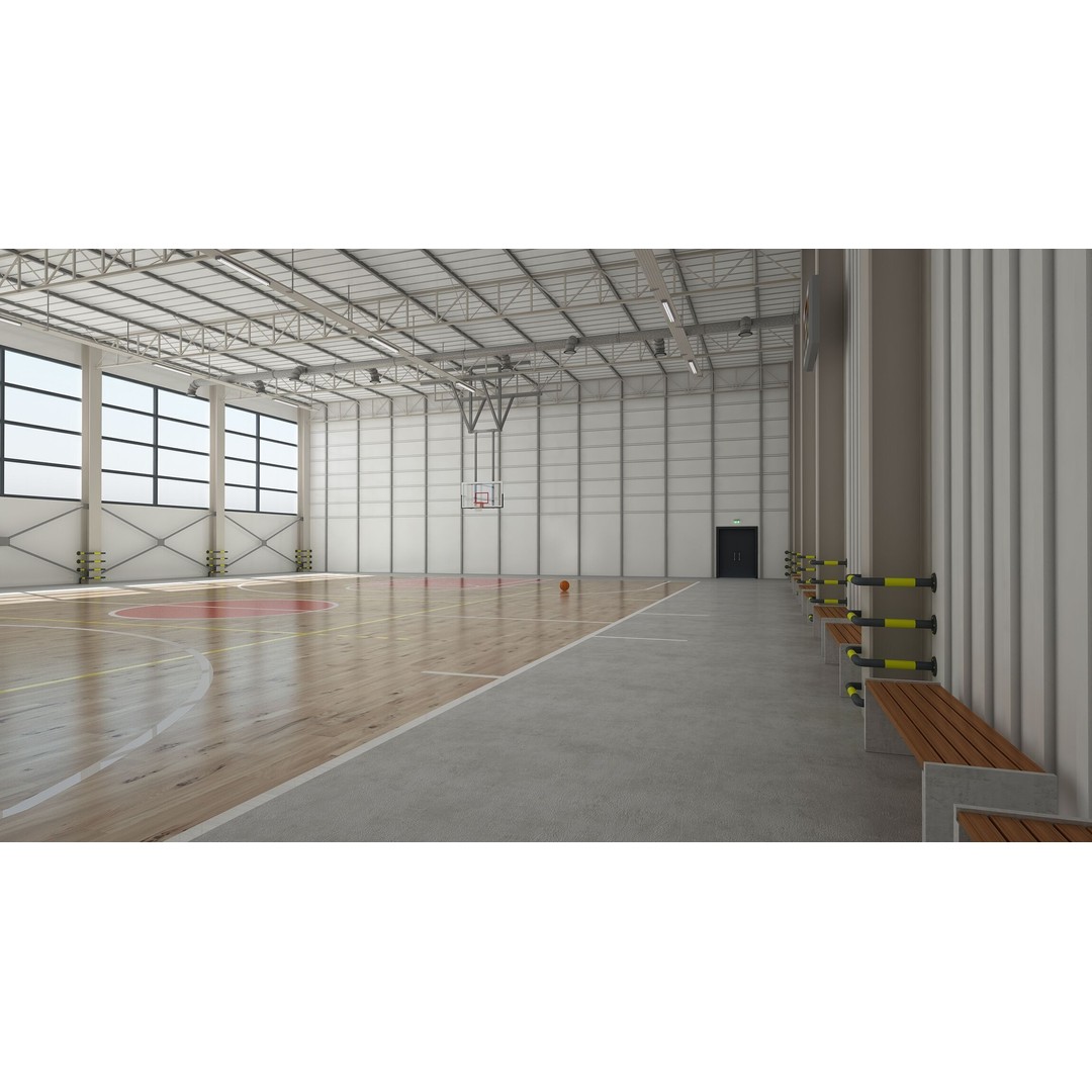 Basketball Court 3D Model – Realistic Interior Asset, FBX & OBJ - View 8