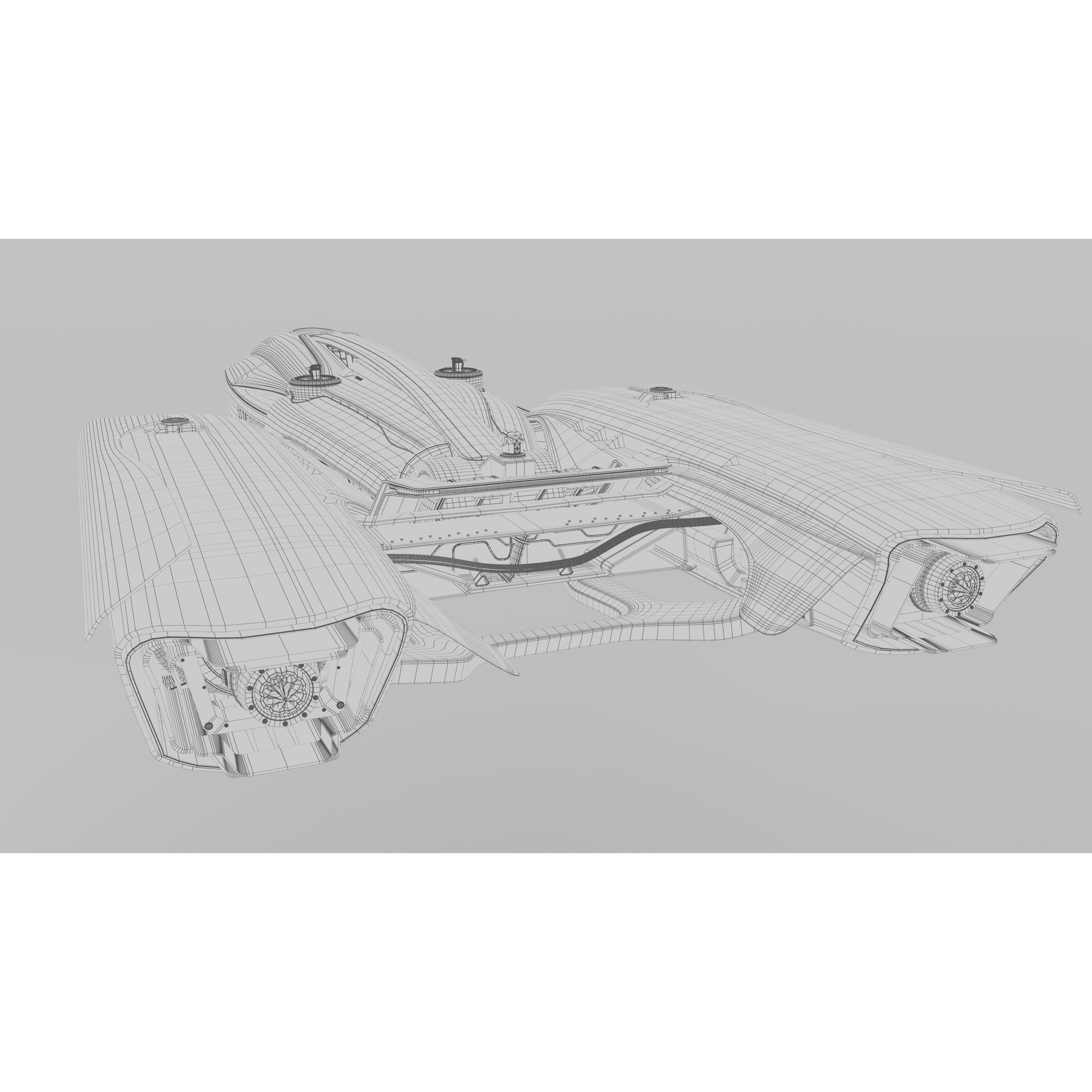 Centurion Spaceship - Low-Poly Game-Ready 3D Model - View 14