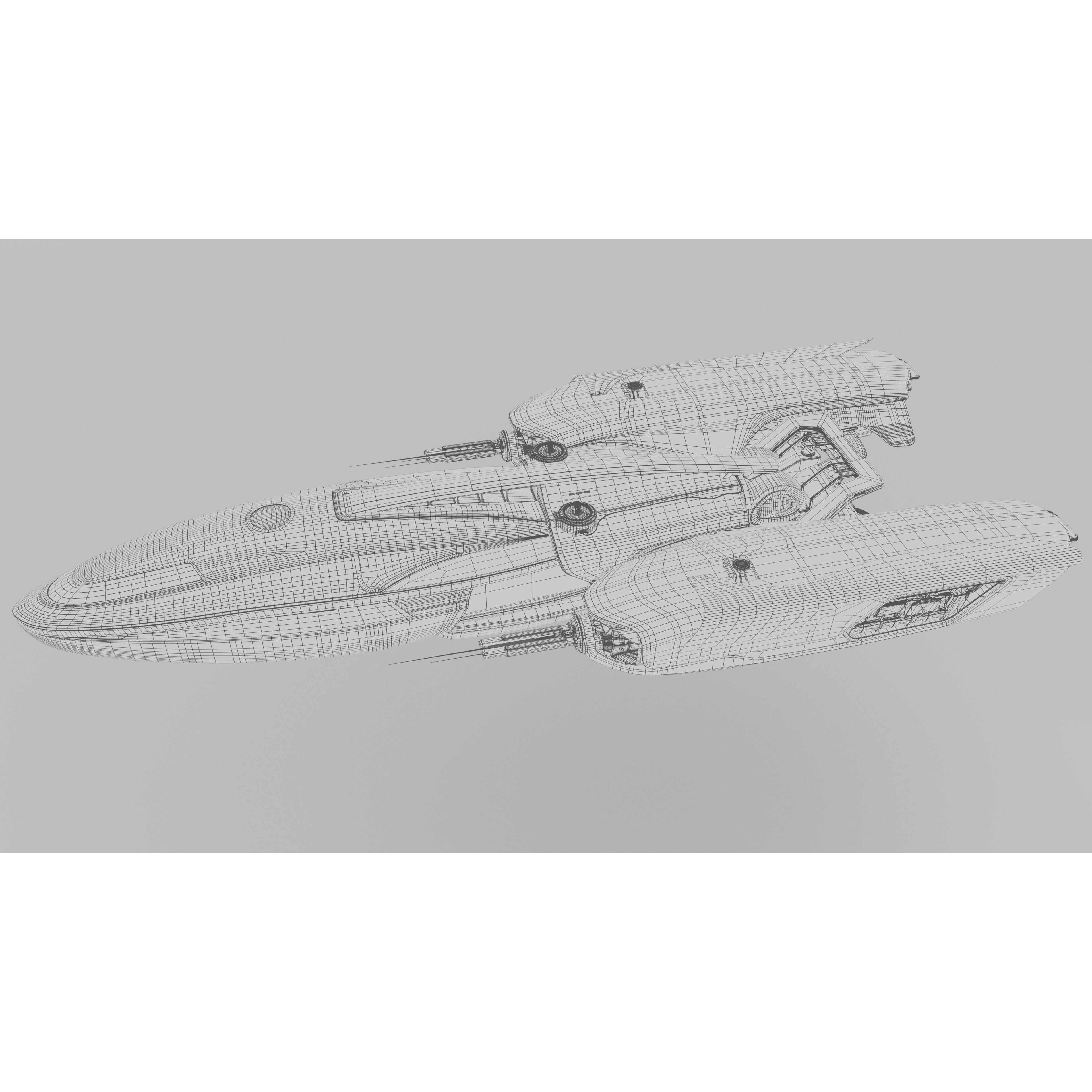 Centurion Spaceship - Low-Poly Game-Ready 3D Model - View 15