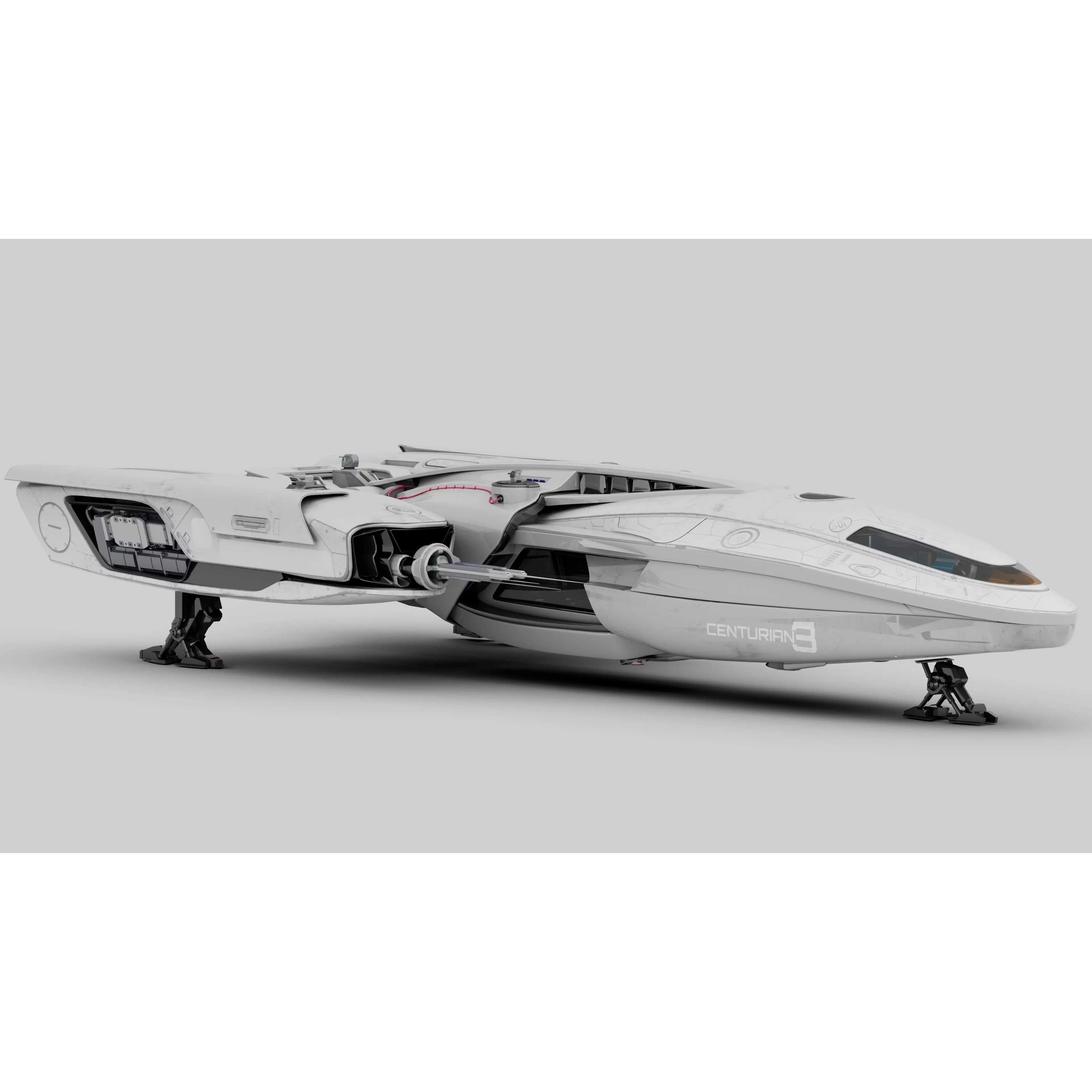 Centurion Spaceship - Low-Poly Game-Ready 3D Model - View 2