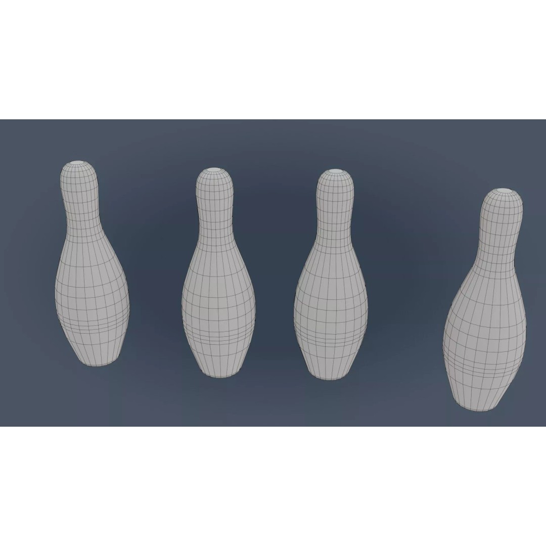 Bowling Set 3D Model – Low Poly Game Ready PBR Asset, FBX, OBJ - View 11