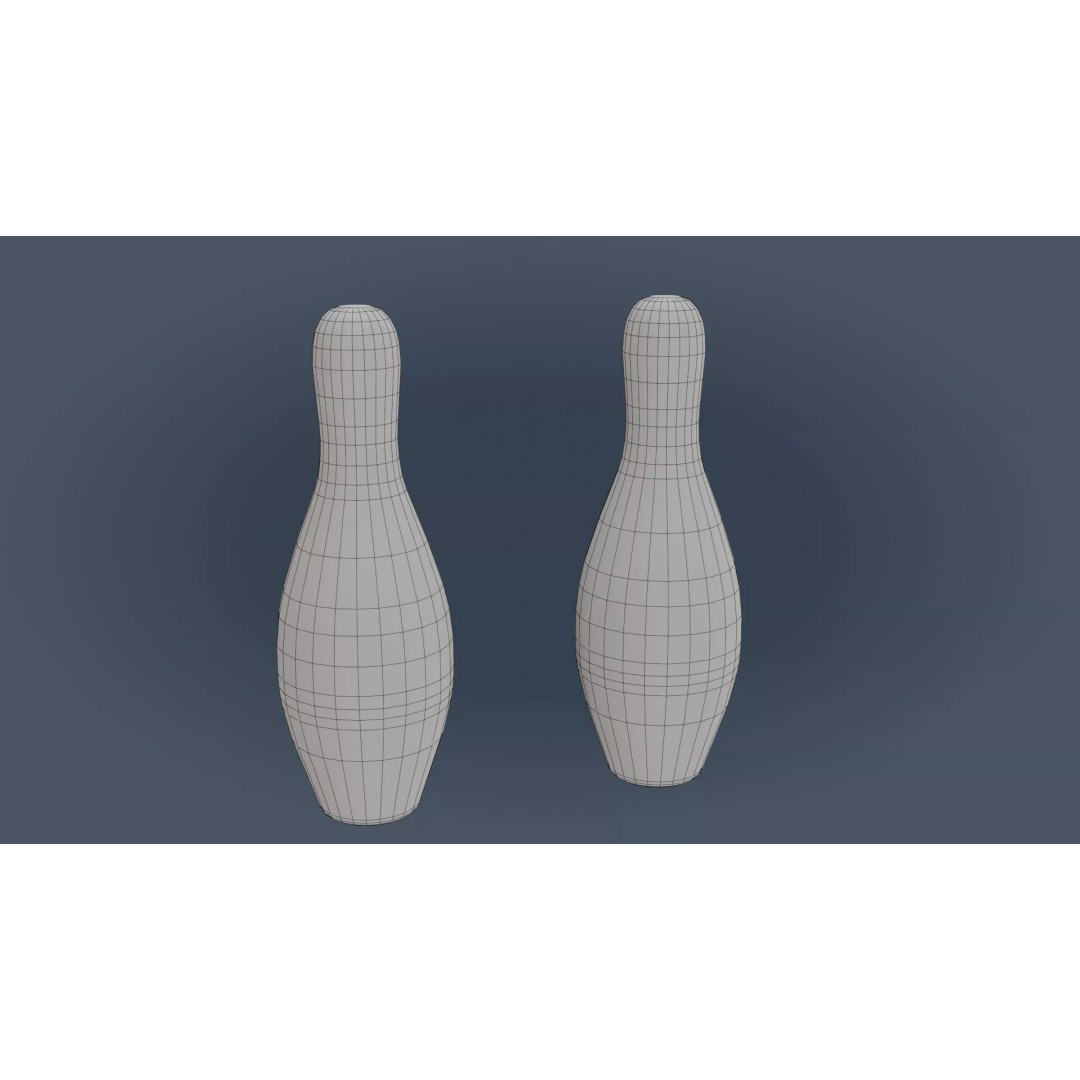 Bowling Set 3D Model – Low Poly Game Ready PBR Asset, FBX, OBJ - View 12