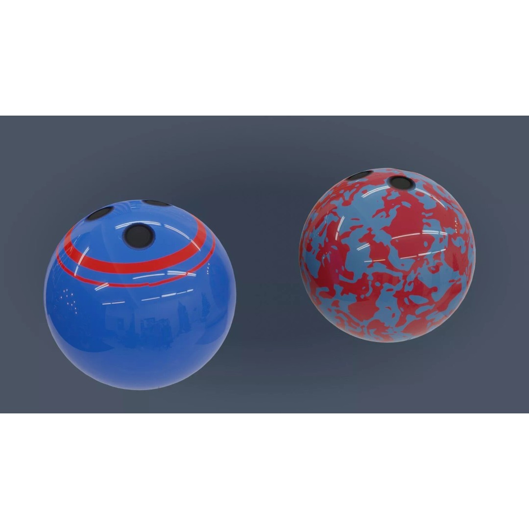 Bowling Set 3D Model – Low Poly Game Ready PBR Asset, FBX, OBJ - View 8