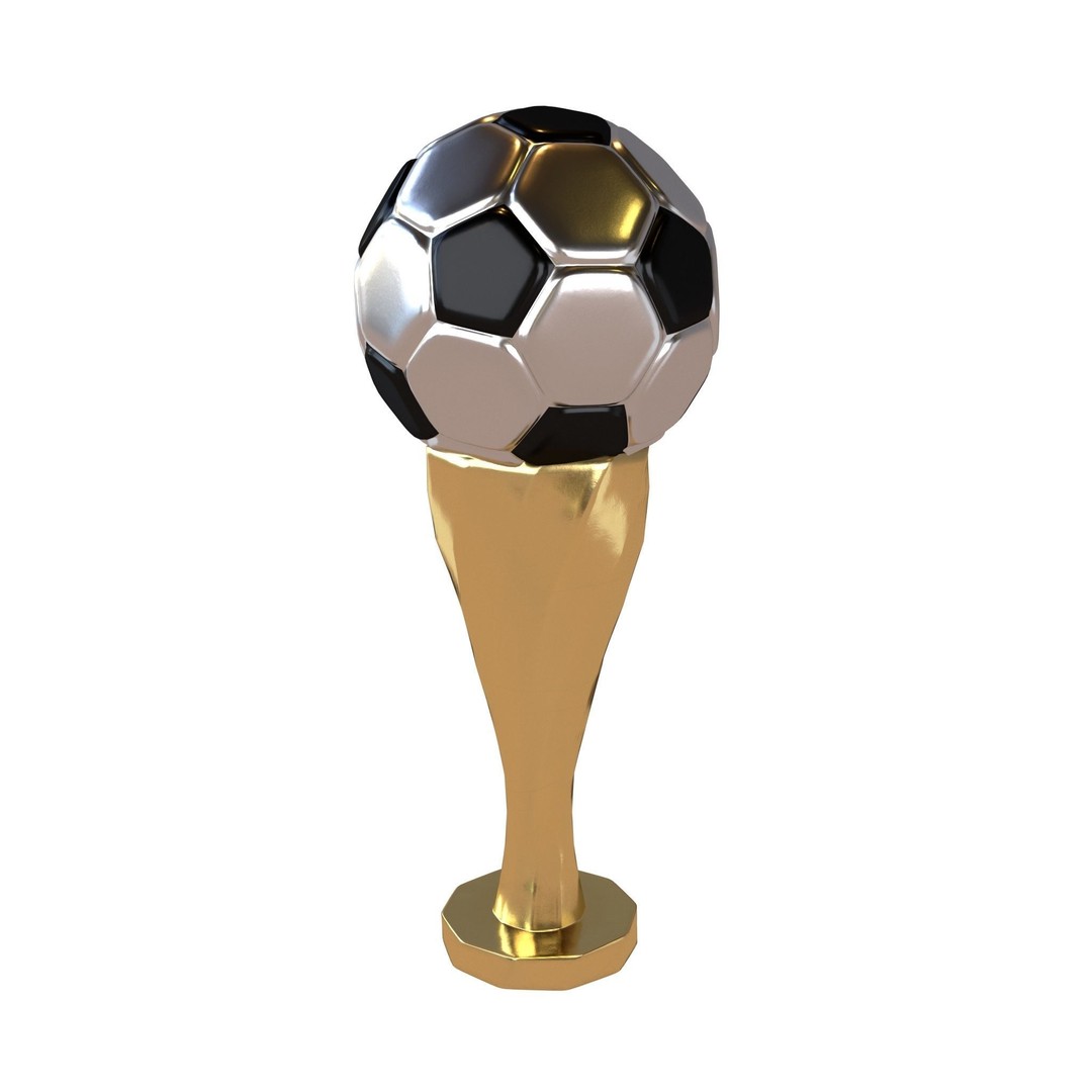 Soccer Ball Trophy 3D Model – Low Poly Game Asset, FBX, OBJ - View 5