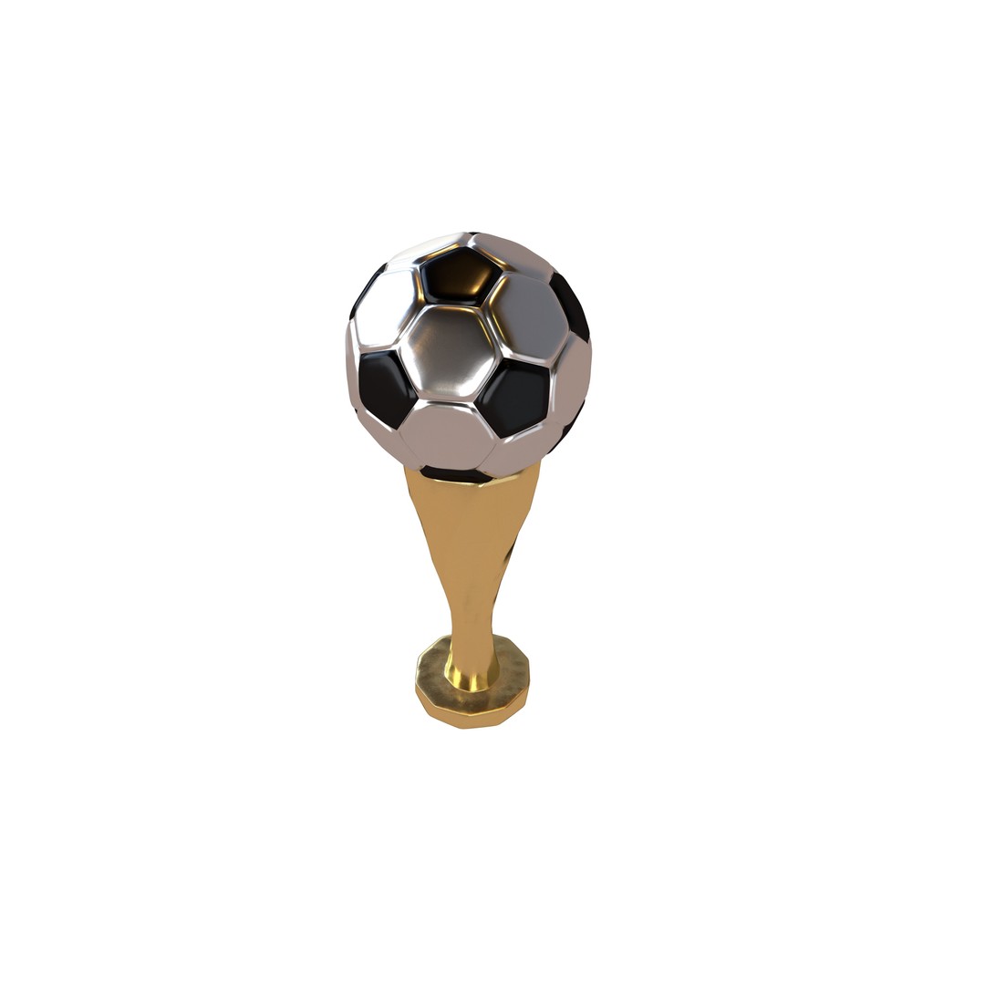 Soccer Ball Trophy 3D Model – Low Poly Game Asset, FBX, OBJ - View 6