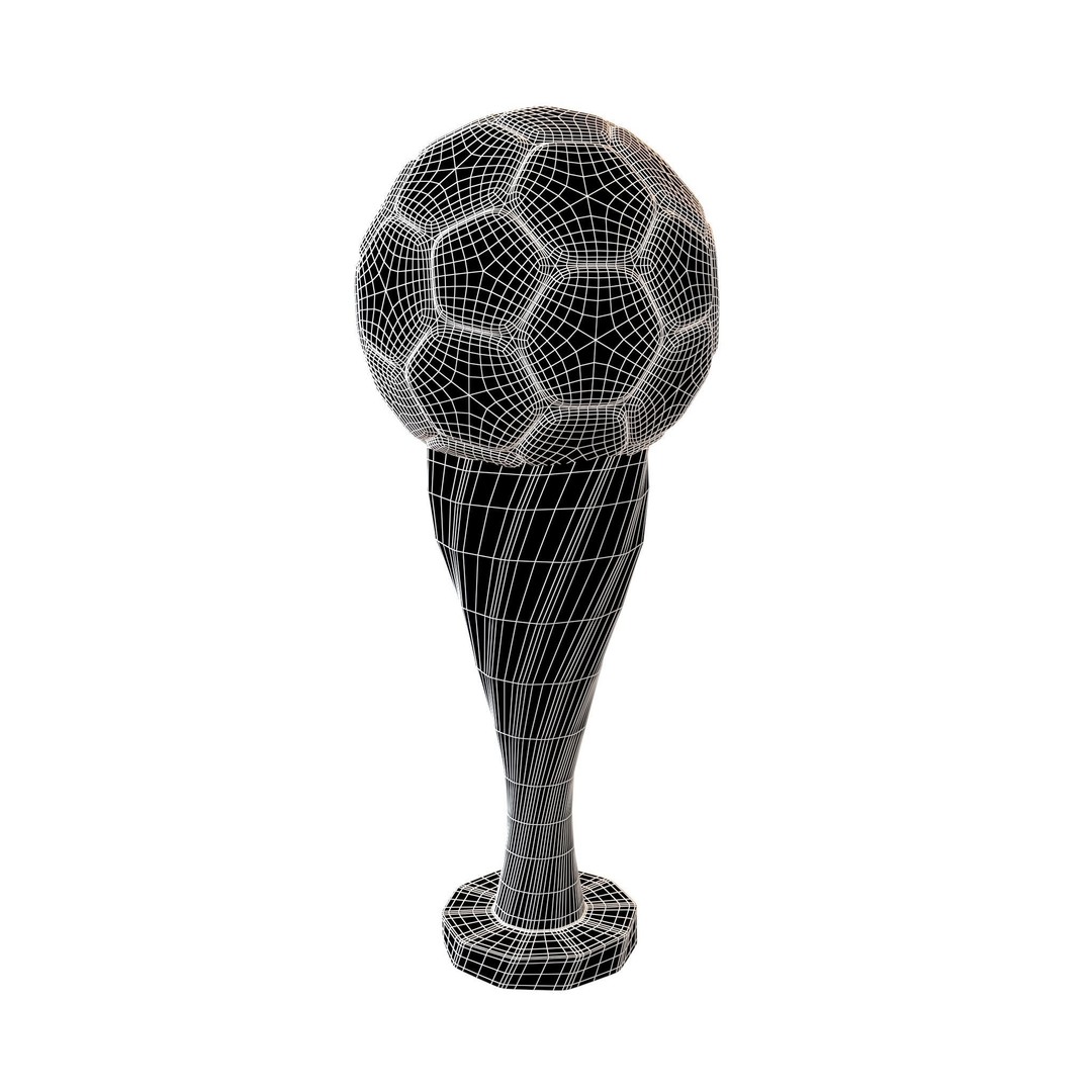 Soccer Ball Trophy 3D Model – Low Poly Game Asset, FBX, OBJ - View 8
