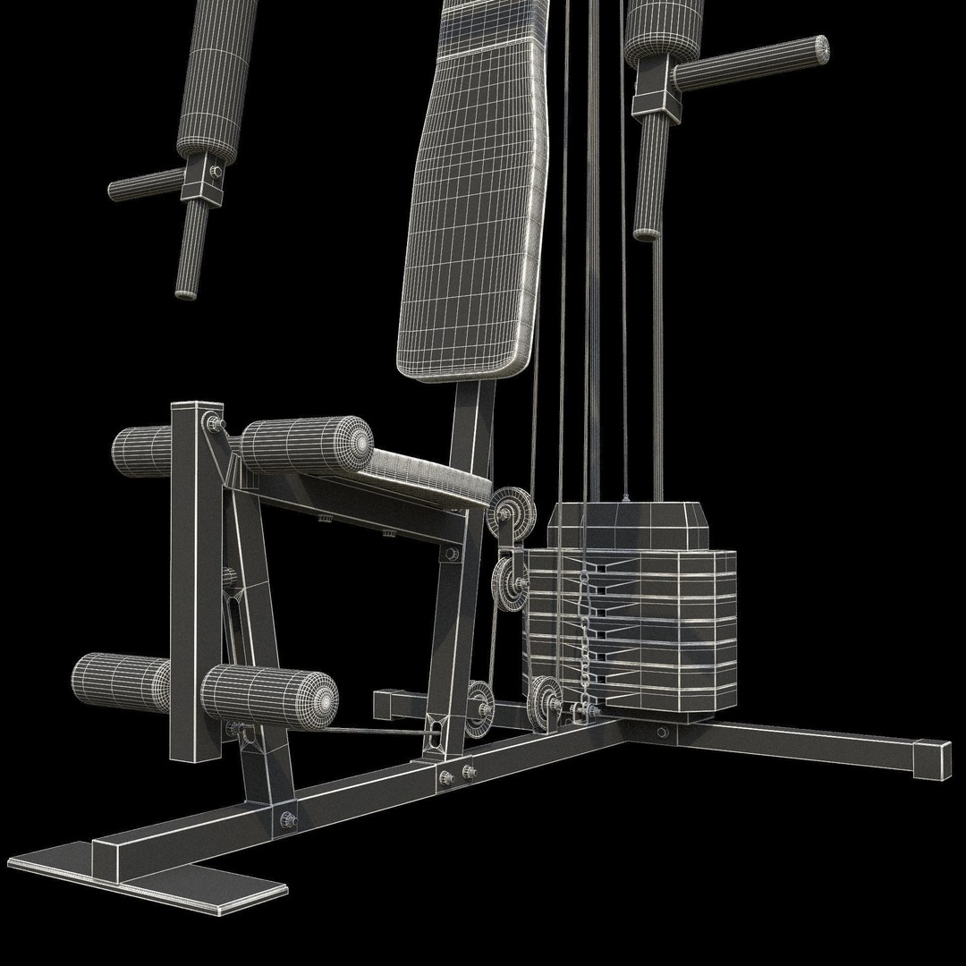 Bodybuilding Station 3D Model – Realistic Gym Equipment, FBX & OBJ - View 15