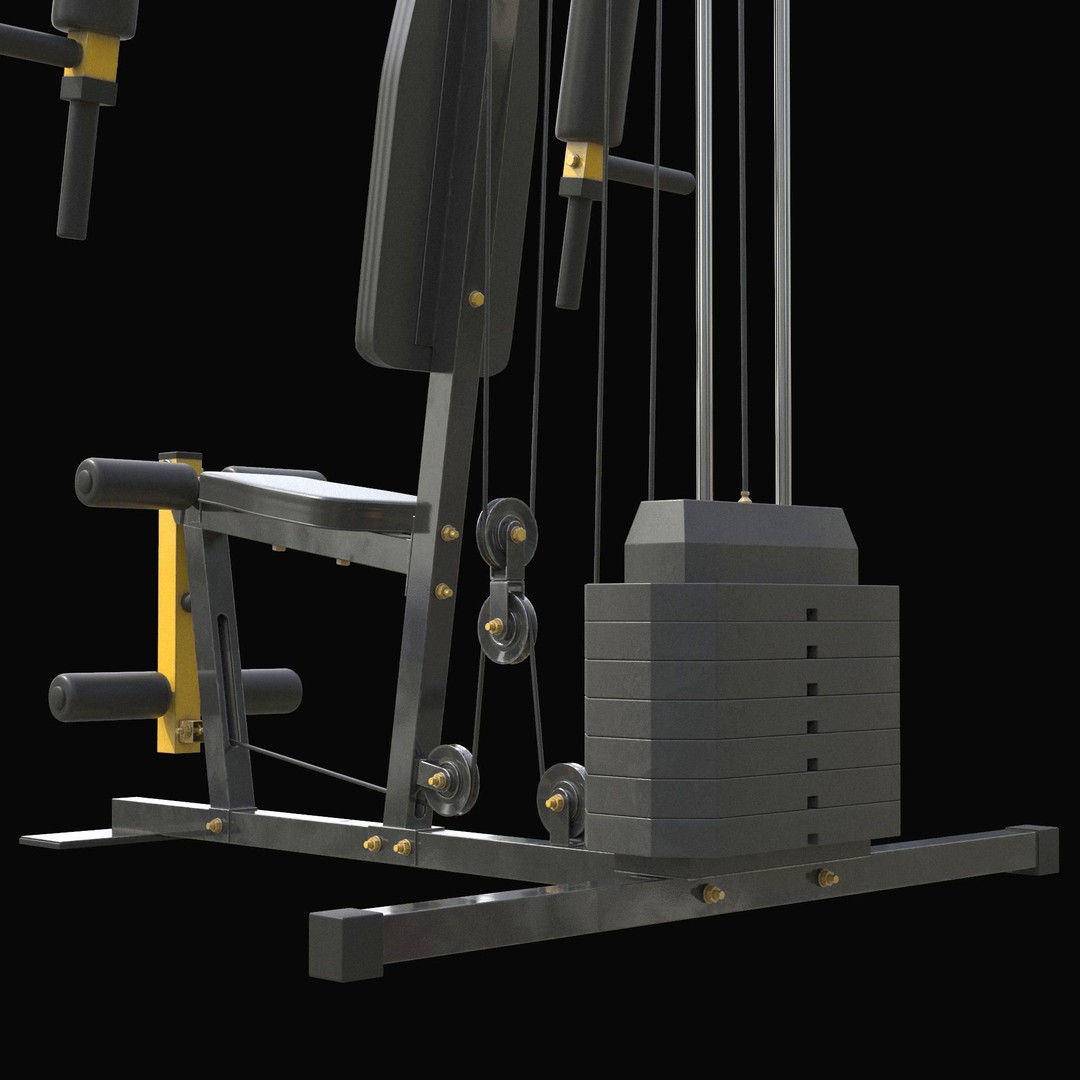 Bodybuilding Station 3D Model – Realistic Gym Equipment, FBX & OBJ - View 16