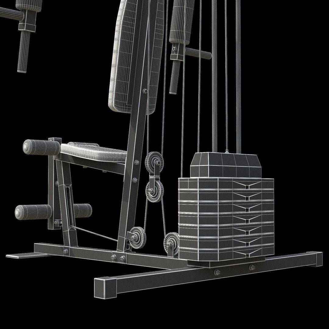 Bodybuilding Station 3D Model – Realistic Gym Equipment, FBX & OBJ - View 17