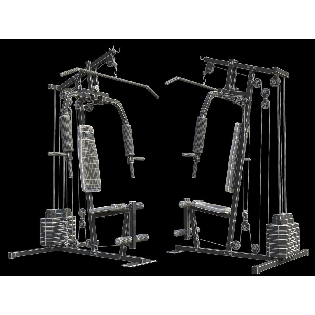 Bodybuilding Station 3D Model – Realistic Gym Equipment, FBX & OBJ - View 3