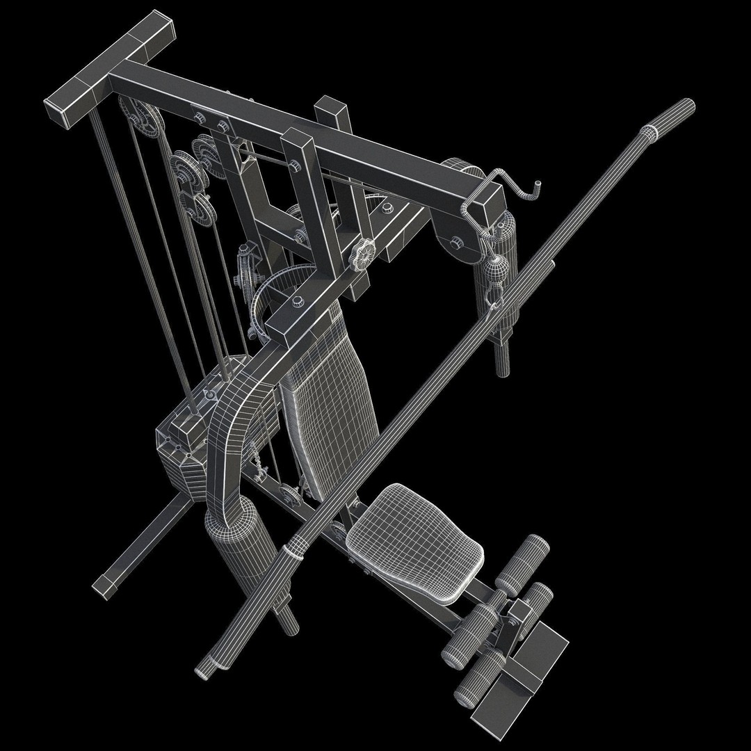 Bodybuilding Station 3D Model – Realistic Gym Equipment, FBX & OBJ - View 5