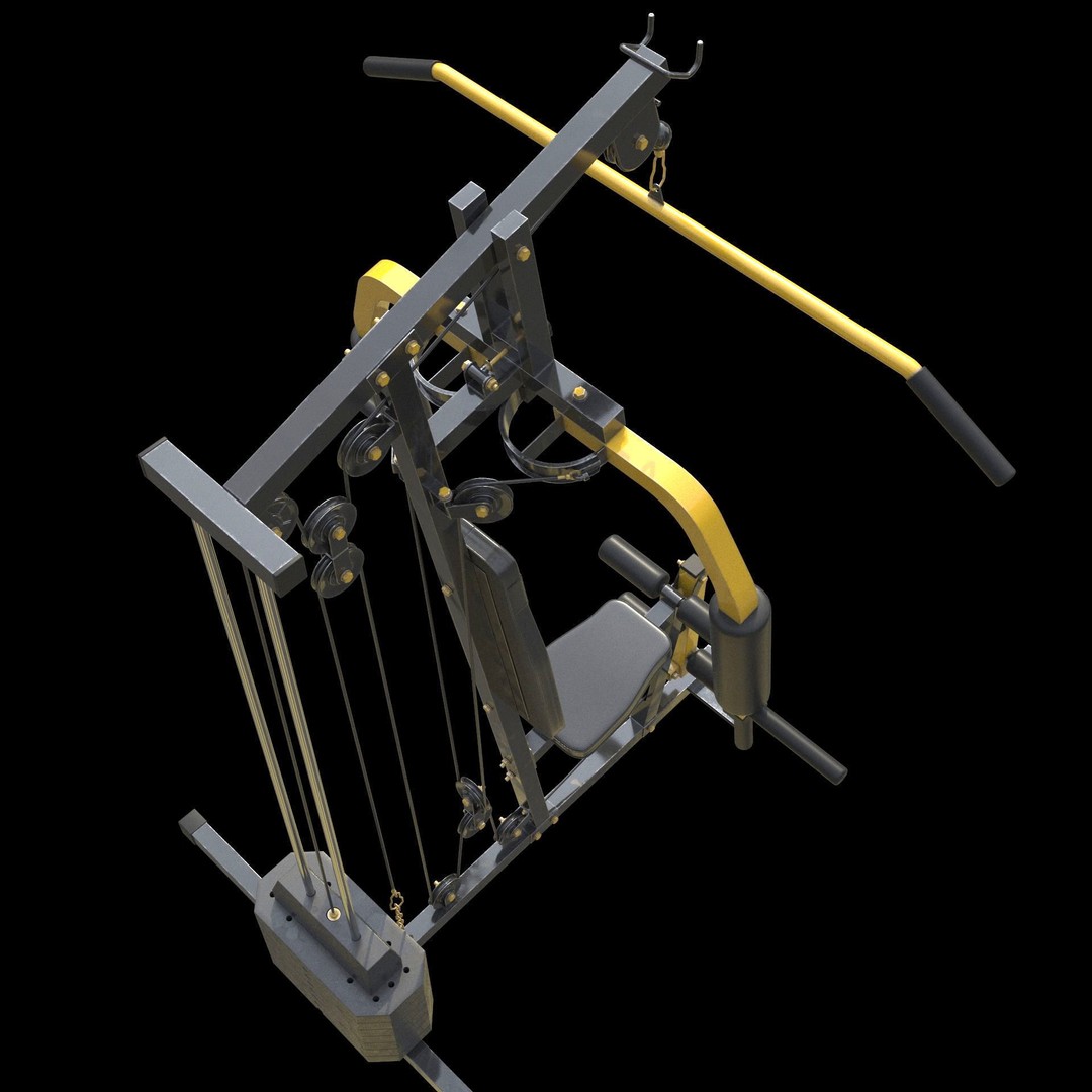 Bodybuilding Station 3D Model – Realistic Gym Equipment, FBX & OBJ - View 6