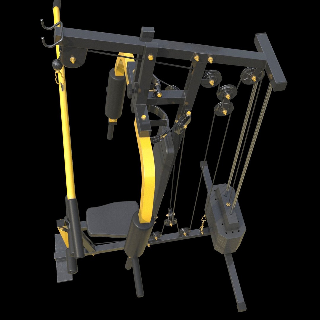 Bodybuilding Station 3D Model – Realistic Gym Equipment, FBX & OBJ - View 8