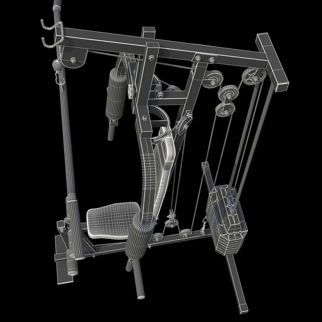 Bodybuilding Station 3D Model – Realistic Gym Equipment, FBX & OBJ - View 9