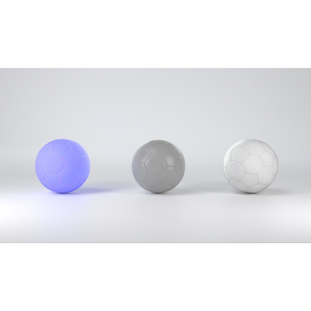 Soccer Ball 3D Model – Low Poly Game Asset, PBR Textures, FBX, OBJ - View 5