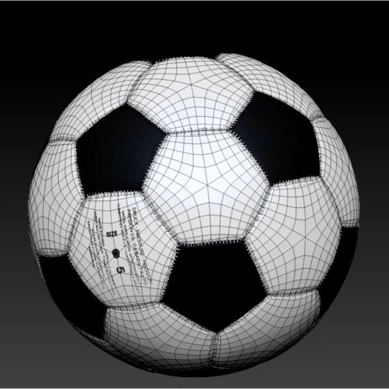 Soccer Ball 3D Model – Low Poly Game Asset, PBR Textures, FBX, OBJ - View 8