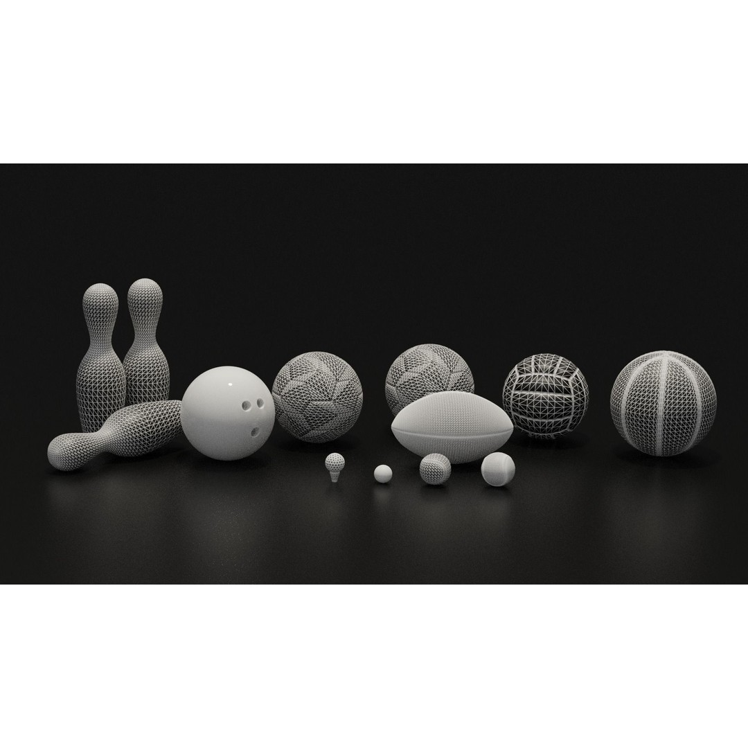 Sport Balls Collection 3D Model – Low Poly Game-Ready Assets, FBX, OBJ