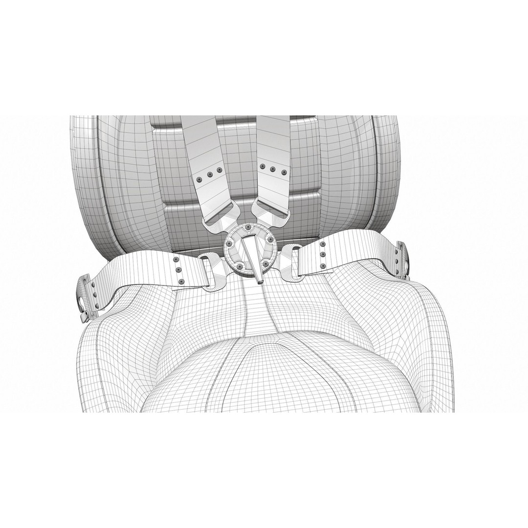 Sport Racing Car Seat 3D Model – PBR Textures, FBX, OBJ Formats