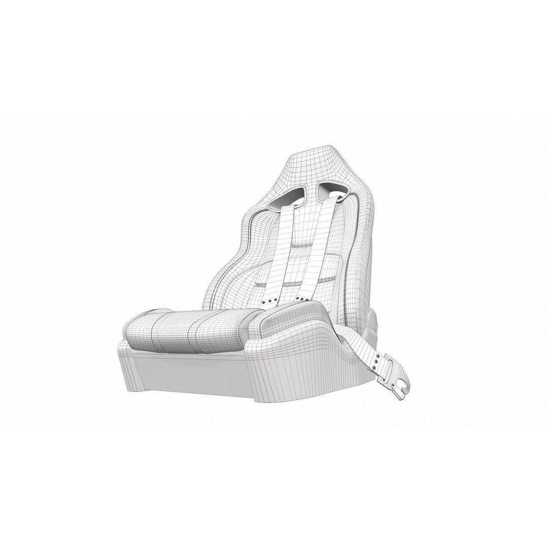 Sport Racing Car Seat 3D Model – PBR Textures, FBX, OBJ Formats - View 15