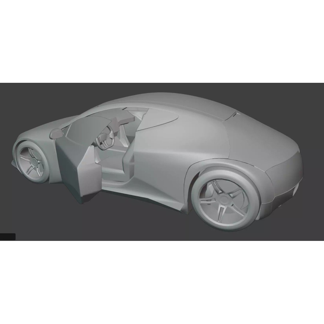 Futuristic Concept Car 3D Model – Original Design, Game-Ready FBX