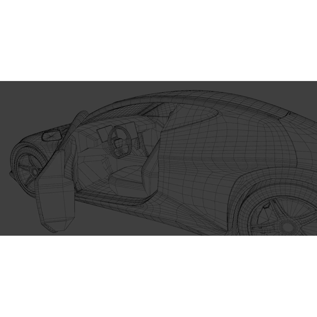 Futuristic Concept Car 3D Model – Original Design, Game-Ready FBX - View 10