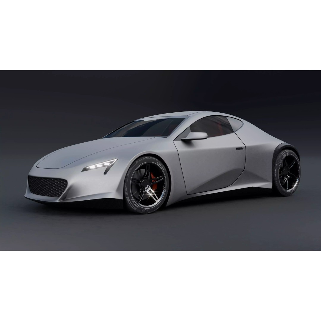 Futuristic Concept Car 3D Model – Original Design, Game-Ready FBX - View 2