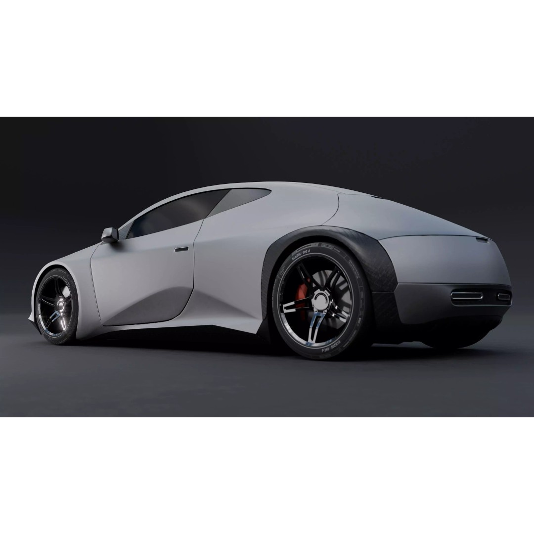 Futuristic Concept Car 3D Model – Original Design, Game-Ready FBX - View 3