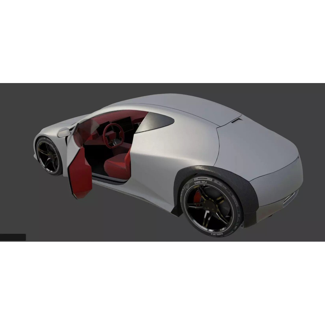 Futuristic Concept Car 3D Model – Original Design, Game-Ready FBX - View 5