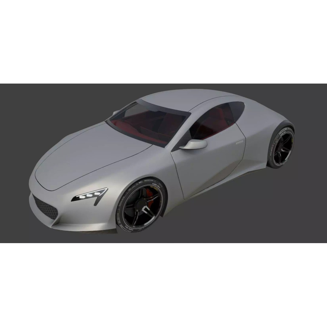 Futuristic Concept Car 3D Model – Original Design, Game-Ready FBX - View 6